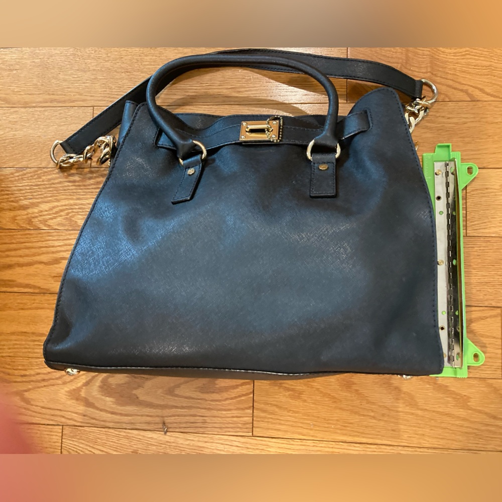 Michael Kors large Black and Gold Structured Shoulder Bag
